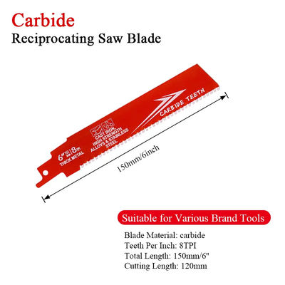 6インチバイメタルOEM 互換式ソーブレード 工業用金属 鋳鉄合金 鉄 Sawzall Blade カービッド