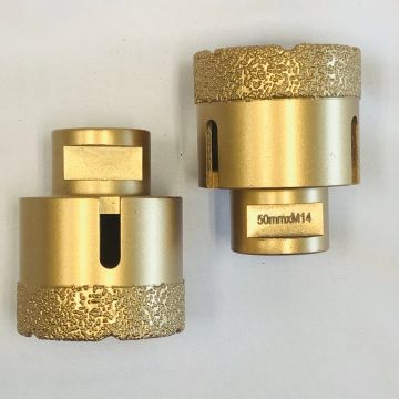 4pcs M14 50mmの真空によってろう付けされるダイヤモンド用具は穴あけ工具最低に欠を