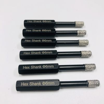 タイルホールサー 6mm ヘックス・シェンク ダイヤモンド・コア・ドリルビット ポーセラン用