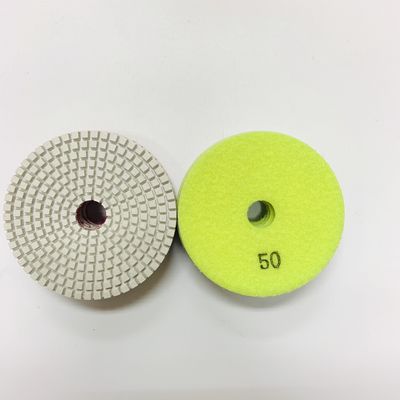 白い3つのステップ100mm樹脂のぬれたダイヤモンドの磨くパッド